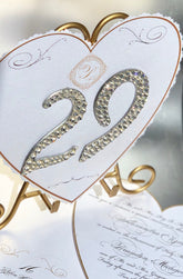 Crystal Elegance Custom Table Number Sign w/ Easel